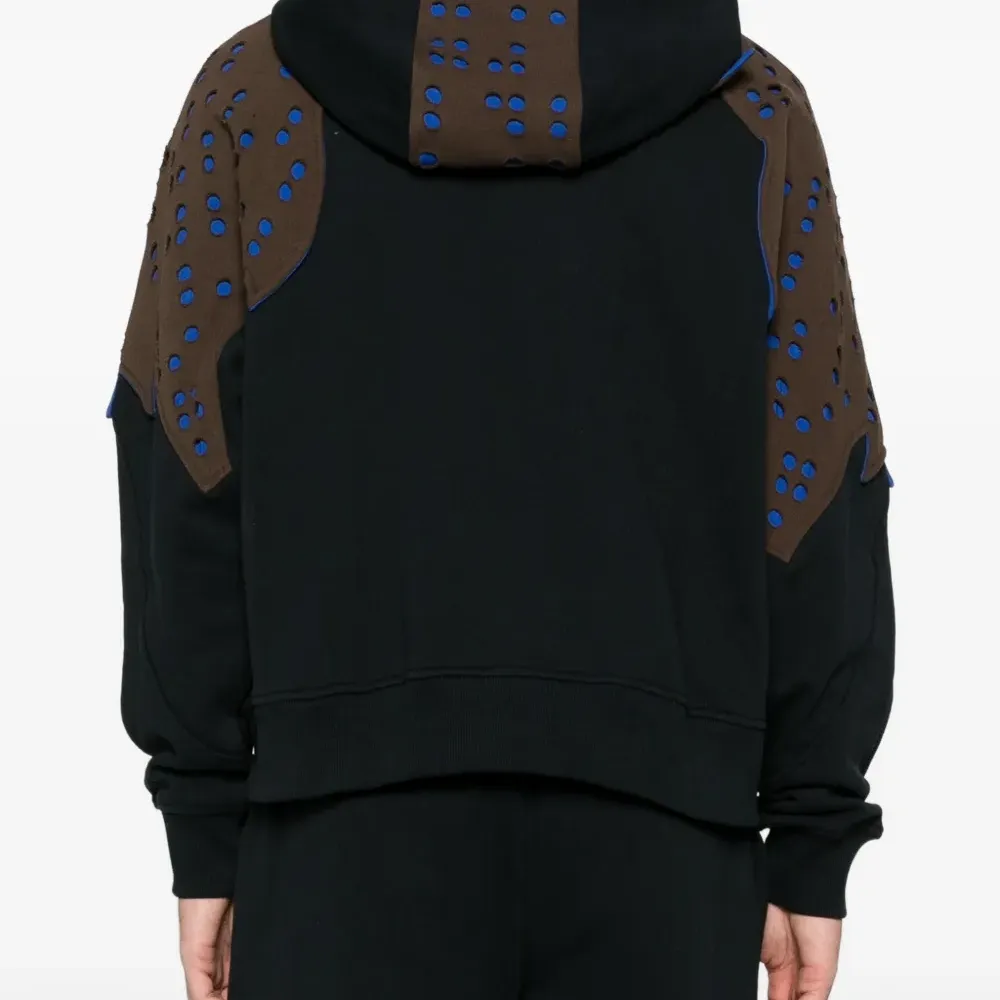 Флисовое худи с перфорированной вставкой