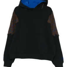 Флисовое худи с перфорированной вставкой