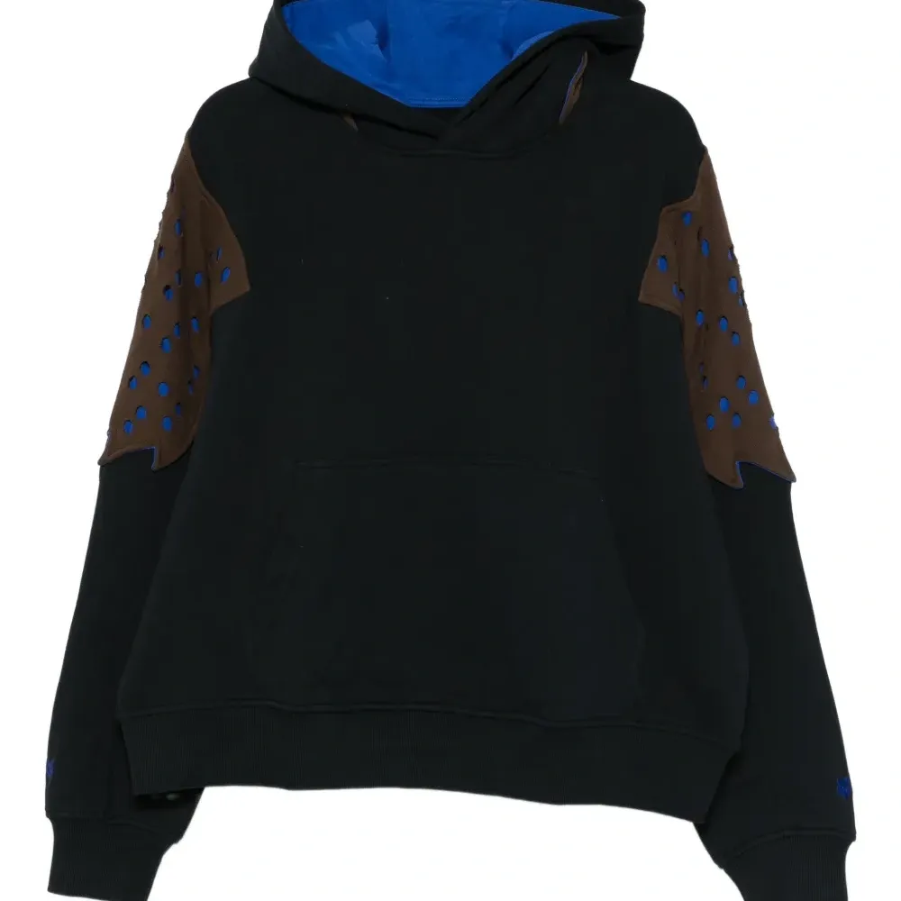 Флисовое худи с перфорированной вставкой