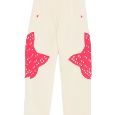 Трикотажные спортивные брюки с аппликацией и перфорацией