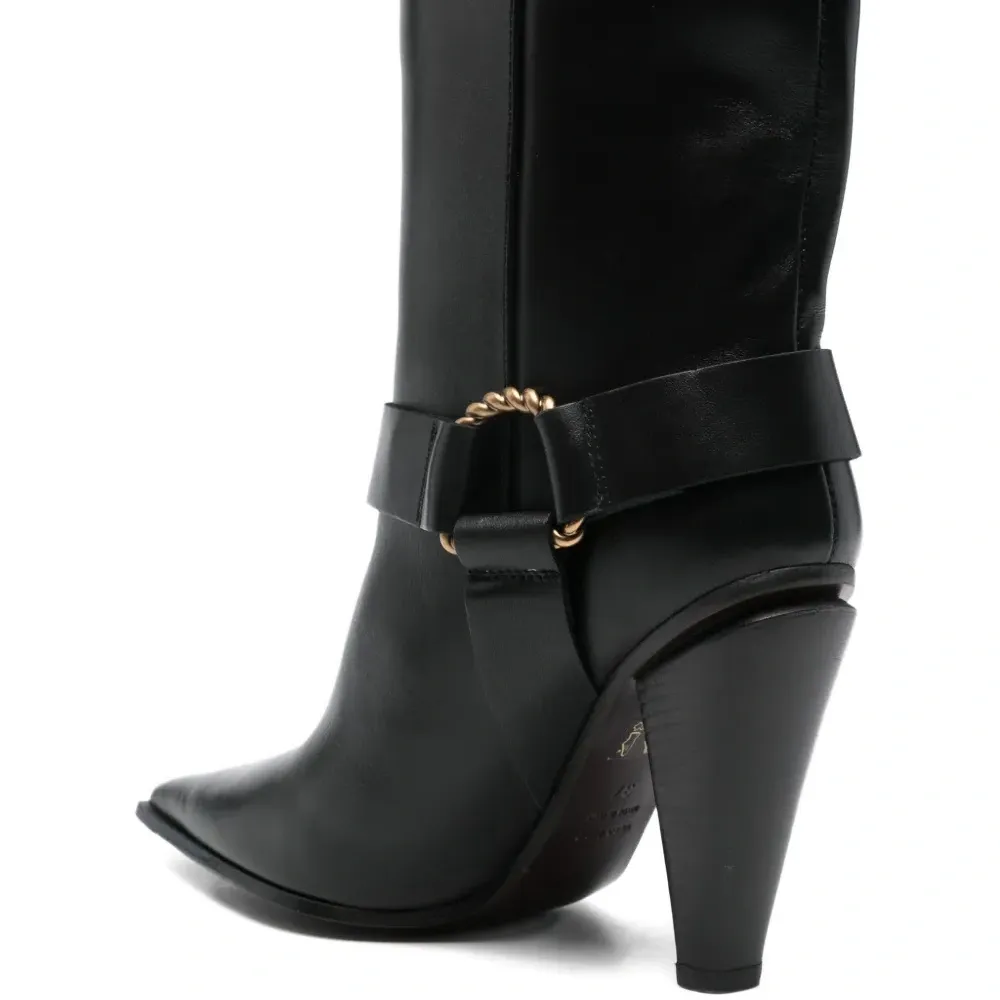 Кожаные ботильоны