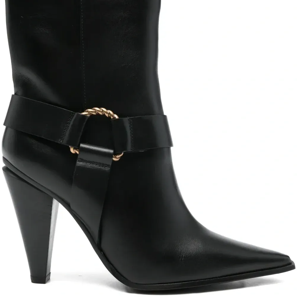 Кожаные ботильоны