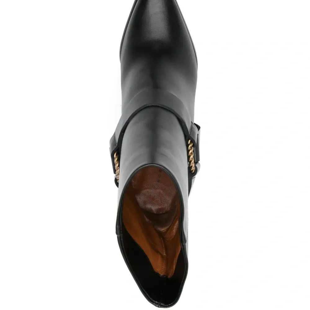 Кожаные ботильоны