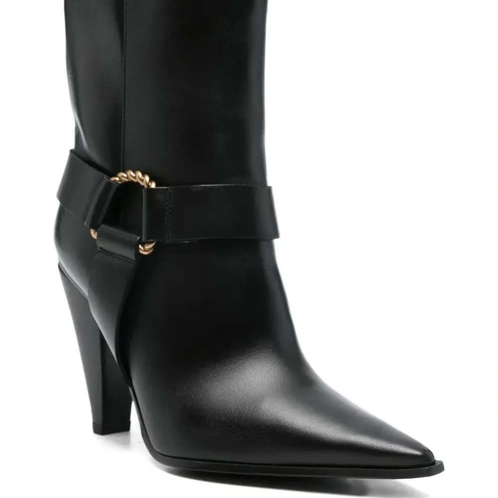 Кожаные ботильоны