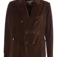 Двубортный вельветовый блейзер