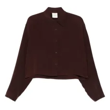 Укороченная рубашка на пуговицах