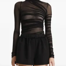 Сетчатый топ с драпировкой