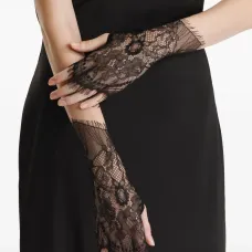 Перчатки-митенки с кружевом