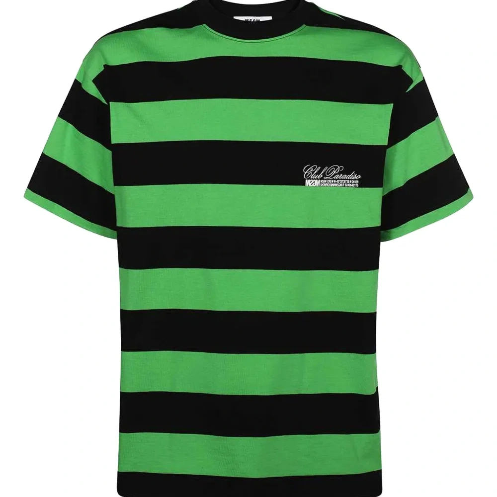 Футболка с отделкой в полоску