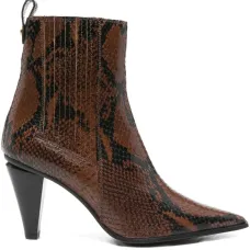 Ботильоны с тиснением под кожу змеи Ботильоны с тиснением под кожу змеи