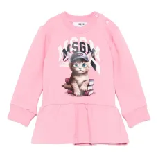 Платье с оборками и принтом