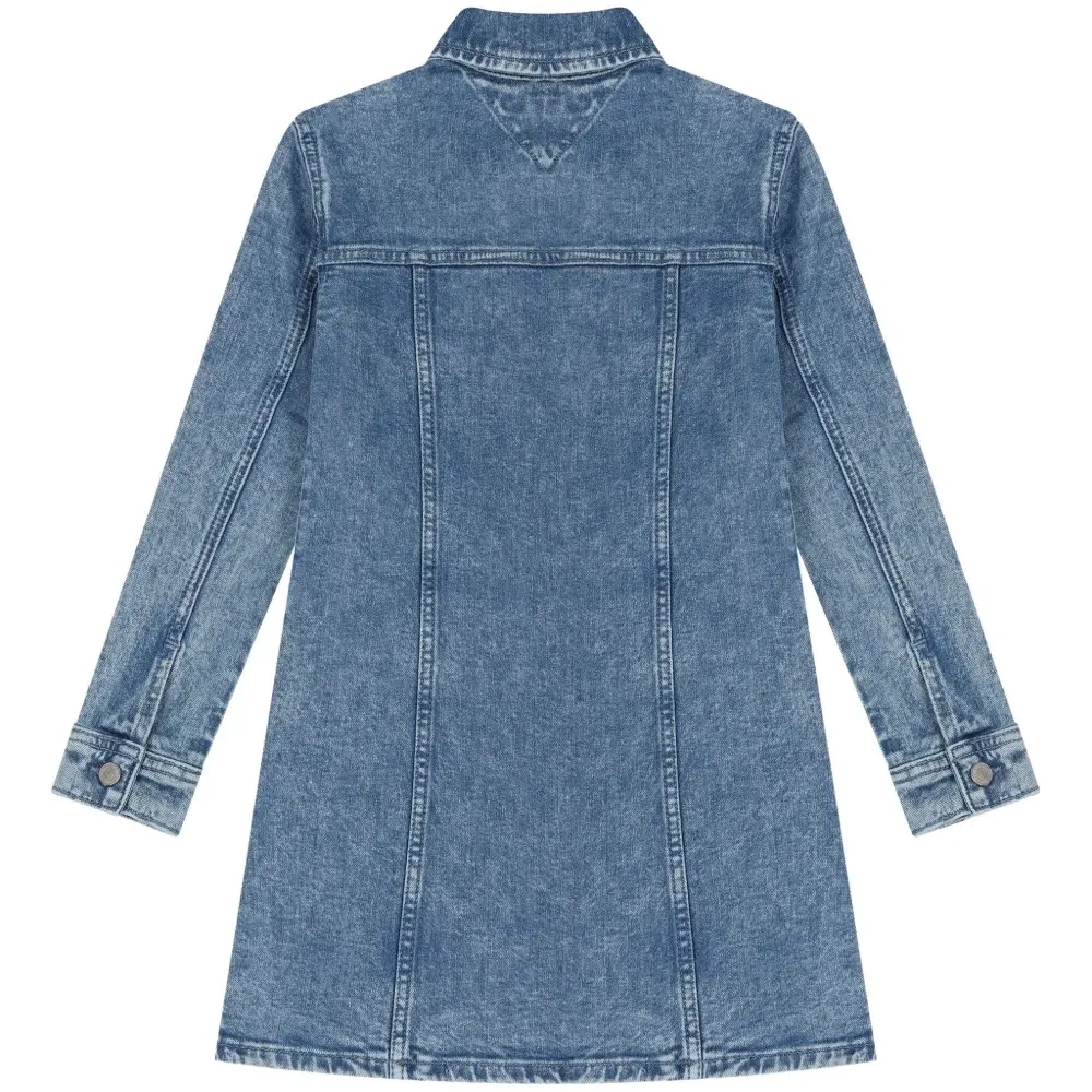 Джинсовое платье на пуговицах