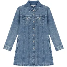 Джинсовое платье на пуговицах