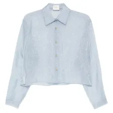 Укороченная рубашка в мелкую точку