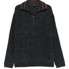 Свитер с воротником в полоску