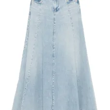 Джинсовая юбка макси с нашивкой-логотипом