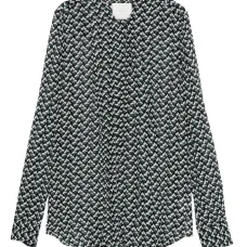 Блузка с геометрическим принтом и завязкой на шее Блузка с геометрическим принтом и завязкой на шее