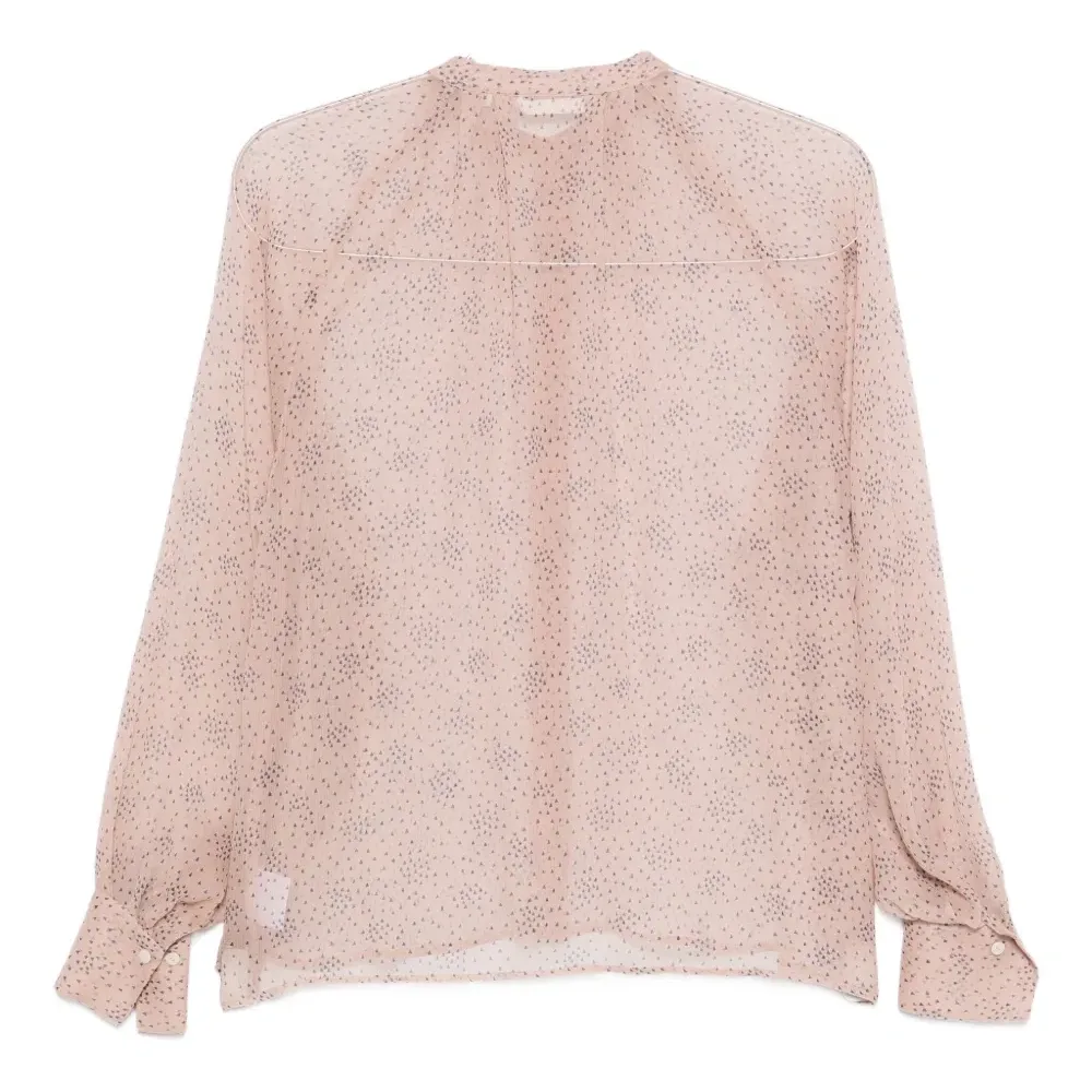 Блузка с застежкой на пуговицы и принтом в виде треугольников