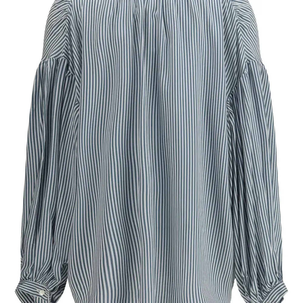 Полосатая рубашка с объемными рукавами