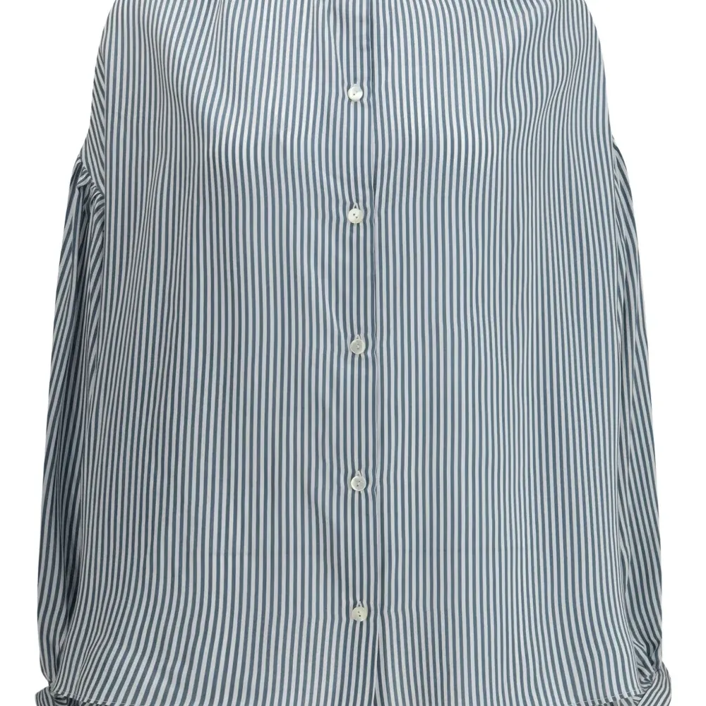 Полосатая рубашка с объемными рукавами