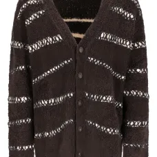 Кардиган в полоску из букле