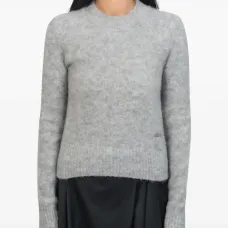 Свитер с круглым вырезом и вышитым логотипом