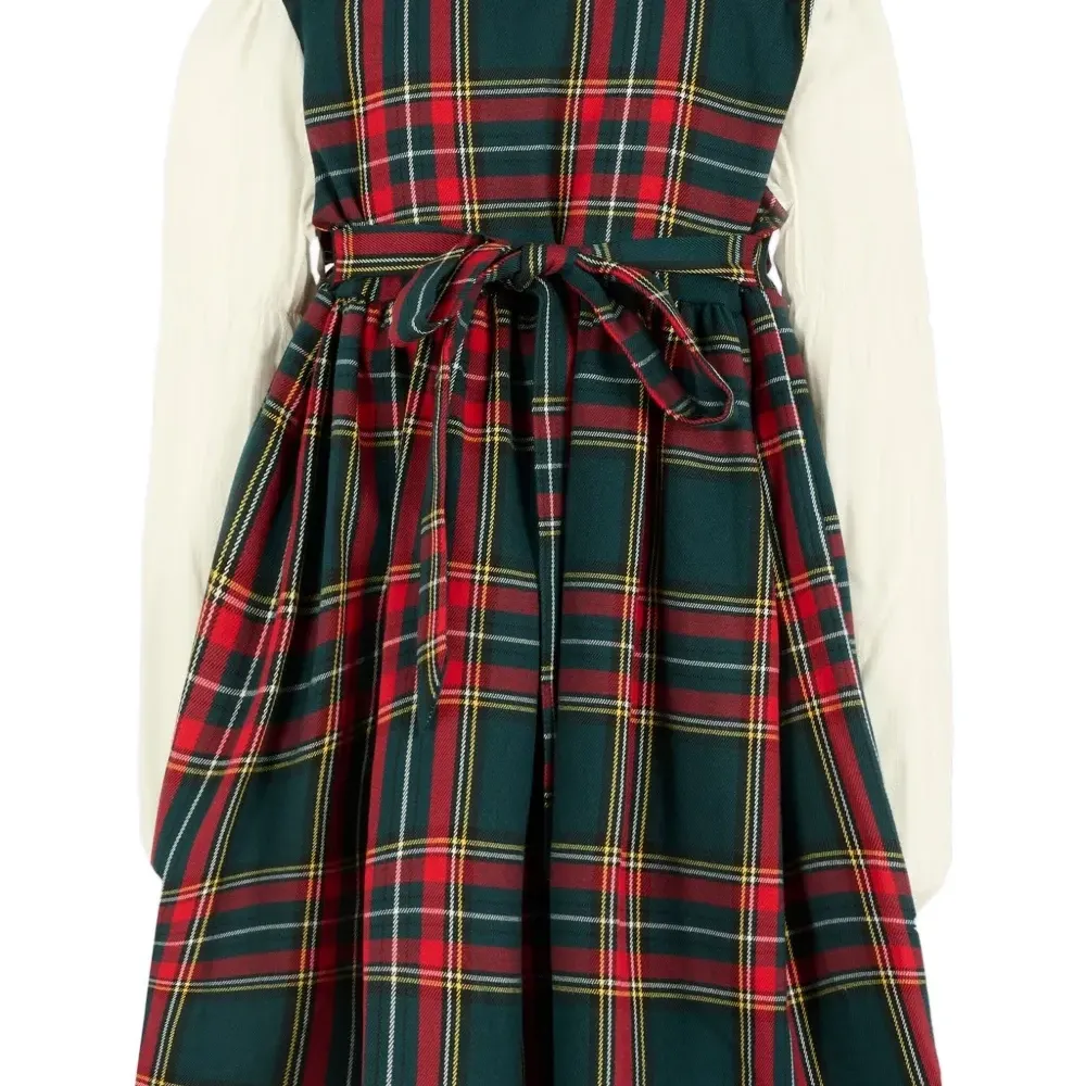 Клетчатое платье с манишкой