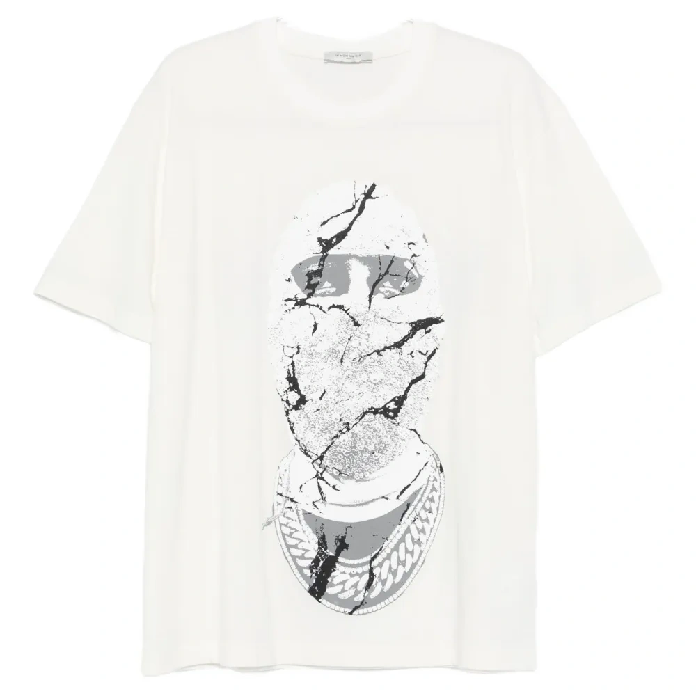 Футболка с принтом в виде растрескавшегося лица