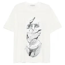 Футболка с принтом в виде растрескавшегося лица