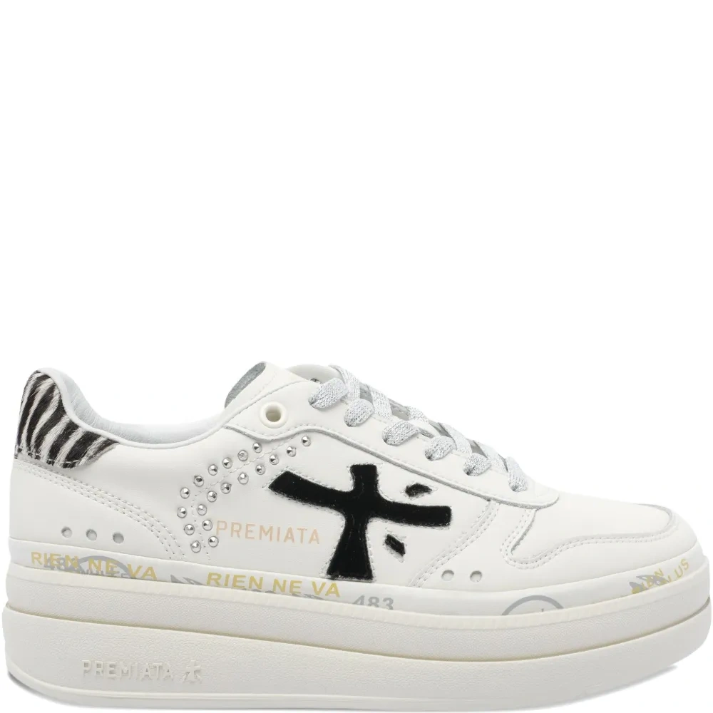 Кроссовки на платформе с зебровым принтом