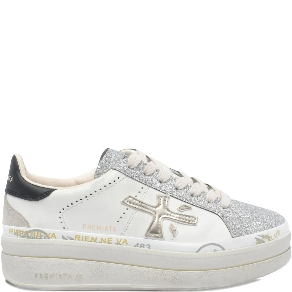 Кроссовки на платформе с блестками