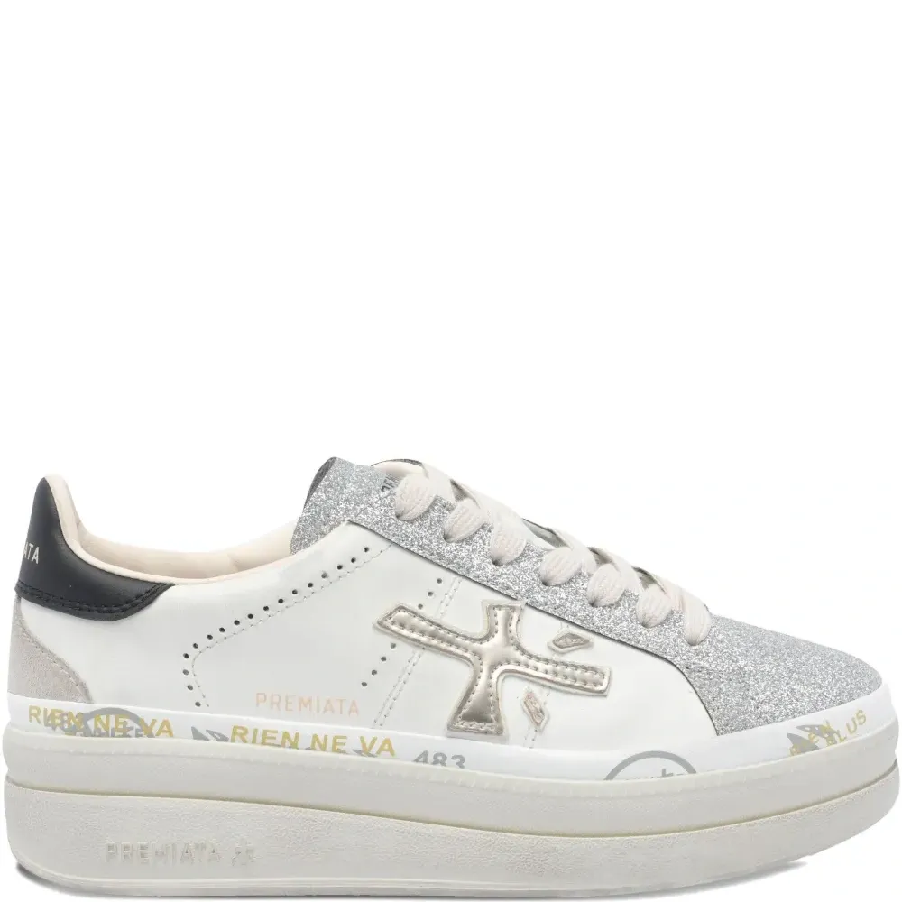 Кроссовки на платформе с блестками