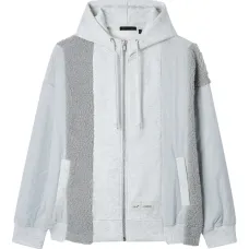 Худи на молнии с эффектом пэчворк