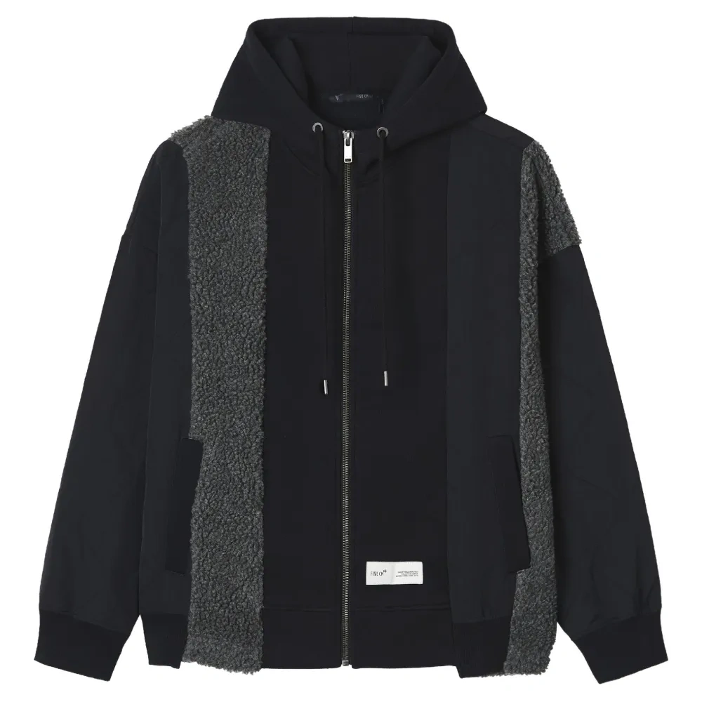 Худи на молнии с флисовой вставкой