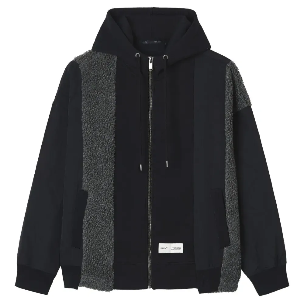 Худи на молнии с флисовой вставкой