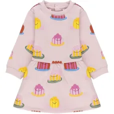 Платье с длинными рукавами и принтом