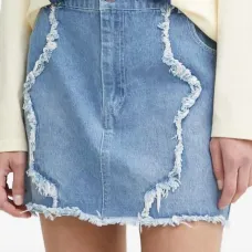 Джинсовая юбка с необработанным краем