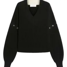 Свитер в рубчик с V-образным вырезом Свитер в рубчик с V-образным вырезом