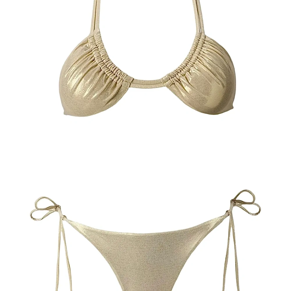 Бикини с вырезом халтер и завязками