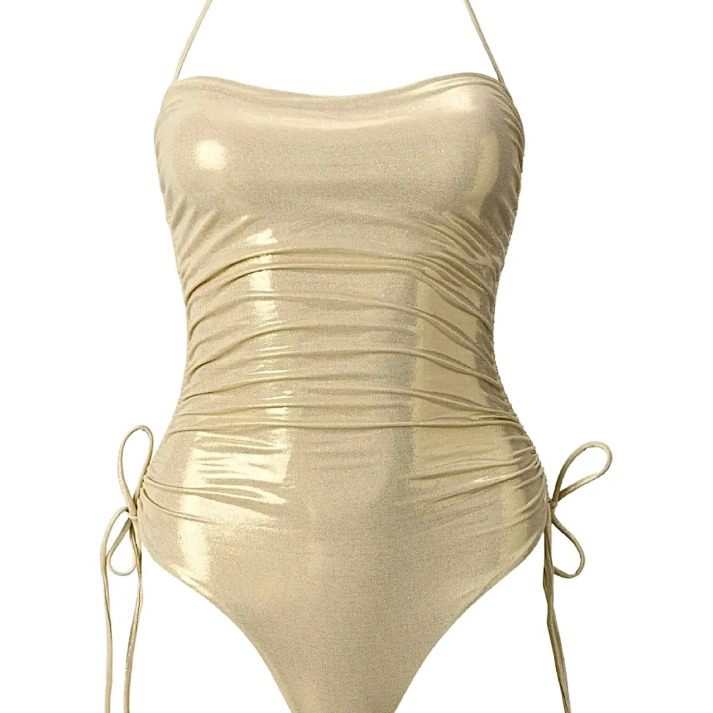 Купальник с кулиской и блестками