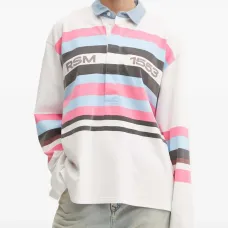 Поло с длинными рукавами в полоску