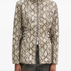 Бомбер на молнии со змеиным принтом Бомбер на молнии со змеиным принтом