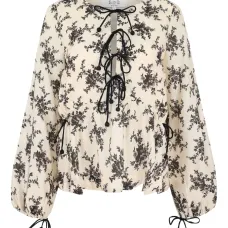 Топ с завязками и цветочным принтом Топ с завязками и цветочным принтом