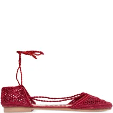 Балетки из рафии со шнуровкой Балетки из рафии со шнуровкой