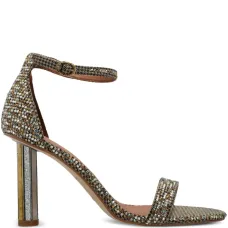 Сандалии на каблуке 85 мм, украшенные персpex-вставками