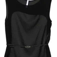 Топ с прозрачной вставкой и поясом Топ с прозрачной вставкой и поясом