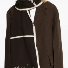 Вышитый шарф в полоску из шерстяной смеси