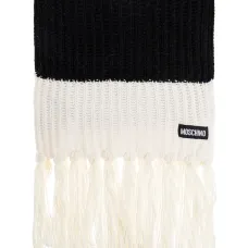 Шарф с бахромой из рубчатой трикотажной ткани