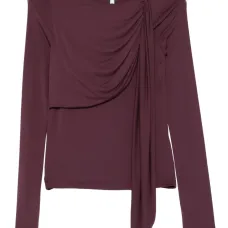 Драпированный топ с длинными рукавами