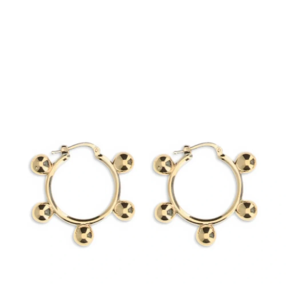 Серьги-кольца с бусинами